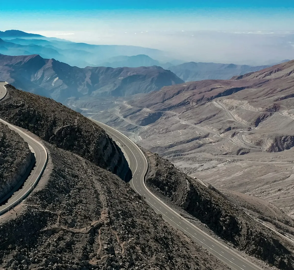 The winding road up Jebel Jais in Ras Al Khaimah